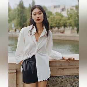 Anthropologie Mememe Embellished Shirt Tunic